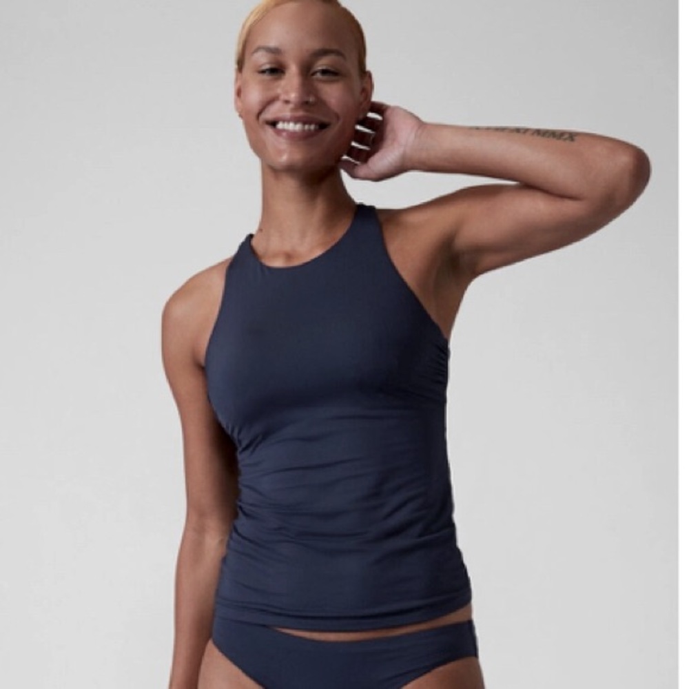 Athleta Black 36 D/DD high neck “Maldives” Tankini Top